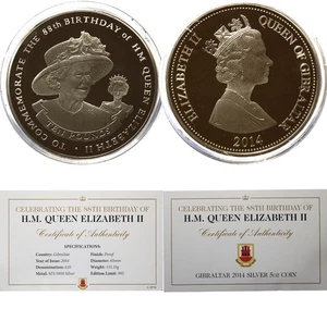 2014 £10 5oz Ten Pound Celebrating Elizabeth II 88th Birthday  Silver Proof #F10 - Picture 1 of 3