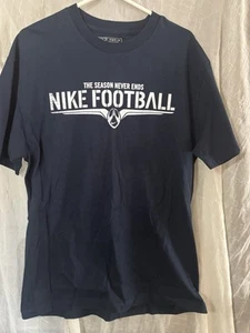 Nike Size L Navy Blue" The Season Never Ends" Football Shirt - Picture 1 of 2