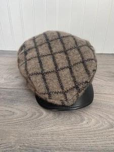 Gorra de golf McDonald Newsboy grande a cuadros Gatsby hiedra cabbie plana piel de zarigüeya cordero - Imagen 1 de 7