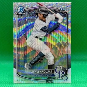 ASHLY ANDUJAR 2025 BOWMAN BASEBALL BCP-20 CHROME WAVE REFRACTOR /350 ROCKIES 1ST - Picture 1 of 2