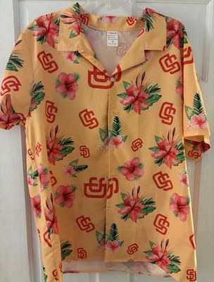 San Diego Padres Promo MLB Floral  Hawaiian Shirt Unisex Adult Size L - Image 1 of 4