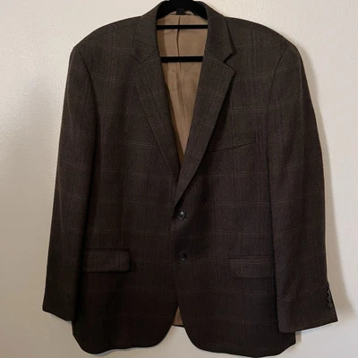 Blazer Haspel Talla 46R Lana de Cordero Espiga Dos Botones Ventilado Abrigo Deportivo Marrón Foto 1 de 4