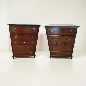 Stag Minstrel Pair X 2 Tallboy Chest of 7 Drawer Delivery 1p - Picture 1 of 11