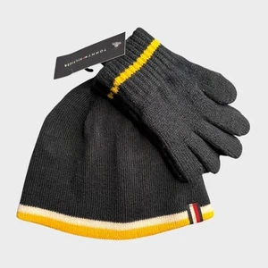 Tommy Hilfiger Hat and Glove Set 4-7 Yrs Youth NEW NWT Gray Yellow - Picture 1 of 6