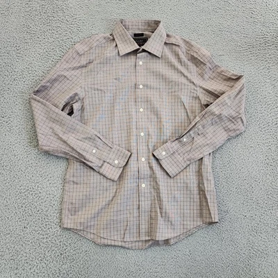 Camisa Jos A Bank Reserve Para Hombre Mediana Marrón A Cuadros Ajuste A Medida Algodón Egipcio Foto 1 de 4