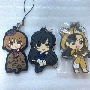Girls und Panzer figure rubber strap key chain Lot 3 set mascot anime Japan m642 - Picture 1 of 10