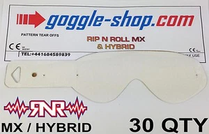 30 qty GOGGLE-SHOP MOTOCROSS TEAR OFFS to fit RIP N ROLL MX / HYBRID GOGGLES RNR - Picture 1 of 1
