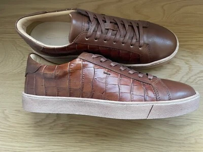 Santoni Hombre Marrón Cuero Zapatillas/Zapatos/Aspecto Rústico/Hecho en Italia/42EU/9US Foto 1 de 4