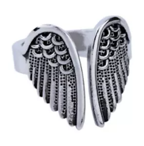 ANILLO DE MUJER DE METAL PLATEADO AJUSTABLE ALAS DE ÁNGEL TALLA ÚNICA para damas BRX066 nuevo - Imagen 1 de 1
