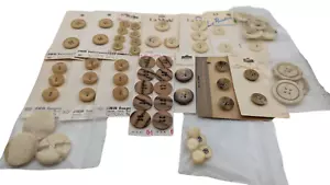 VTG Assortment Shades of Ivory/Lt Brown Buttons on Cards/Bags - Lot of 18 - Picture 1 of 14