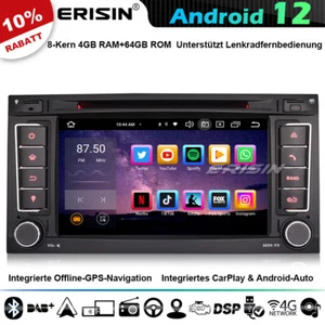 64GB CarPlay Android 14 GPS DAB+Autoradio Navi Für VW Touareg T5 Multivan DSP CD - Bild 1 von 22