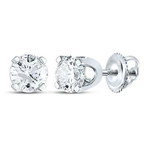 EXCELENTES PENDIENTES SOLITARIOS DE ORO BLANCO DE 14K DIAMANTES 1/5 CTTW (CERTIFICADO) - Imagen 1 de 1