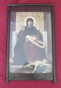 19C. ANTIQUE ORIGINAL FRAMED & GLAZED CHROMOLITHOGRAPHY COLOR LITHO PRINT ICON - Picture 1 of 10