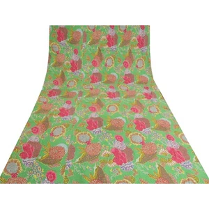 Sanskriti New Hand Made Reversible Gudari Kantha Cotton Full Throw Bedspread - Picture 1 of 10