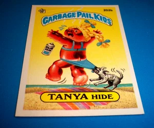 1986 Garbage Pail Kids Original 5th Series "TANYA HIDE" #202b Sticker Card - Picture 1 of 1