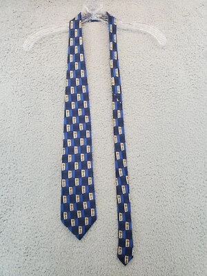 Richel Men’s Neck Tie Blue & Yellow, Hand Made In Spain 100% Silk NWT - Image 1 of 4