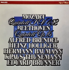 Mozart Quintet K.452 Beethoven op.16 HOLLIGER BRENDEL Philips LP 420182-1 NM - Picture 1 of 3