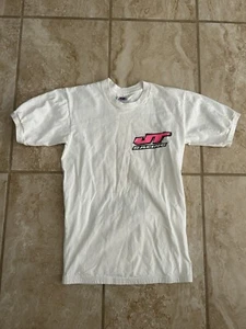 VTG 80s 90s JT USA Racing Motocross Long Sleeve Jersey T Shirt Men's M Neon Logo - Picture 1 of 6