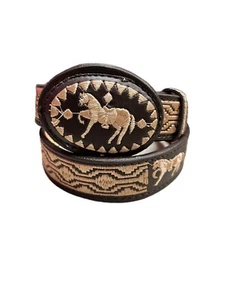 Kids AUTHENTIC MEXICAN WESTERN cinto piteado Hand-braided Belt Horses - Picture 1 of 9