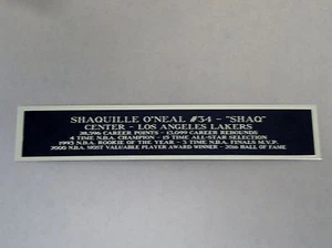 Shaquille O'Neal Lakers Autograph Nameplate For A Basketball Case / Photo 1.5X8 - Picture 1 of 11