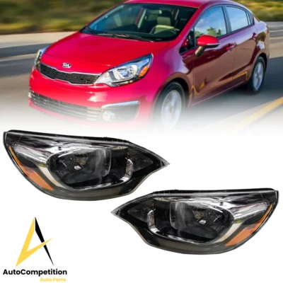 Juego de montaje de faros halógenos izquierda y derecha para Kia Rio 2012 2017 sedán 2 piezas Foto 1 de 4