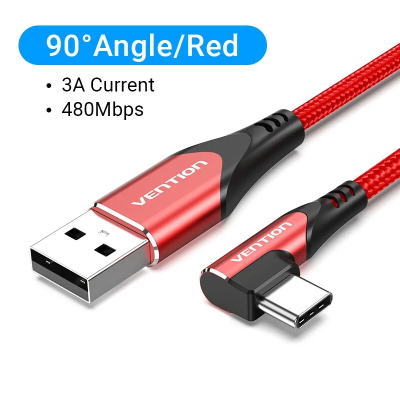 USB Type C Cable 3A 90 Angle Charger Cable Fast Charge Game for Samsung Phone - Image 1 of 4