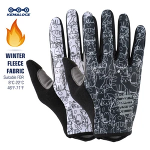 KEMALOCE Fahrradhandschuhe Vollfinger Gel Herren S-2XL Rennrad Winter Fleece Fahrradhandschuhe - Bild 1 von 20