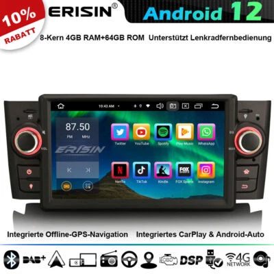 8-Kern Android 13 Autoradio GPS für Fiat Punto Linea DAB+ CarPlay WiFi BT5.0 DSP - Bild 1 von 4