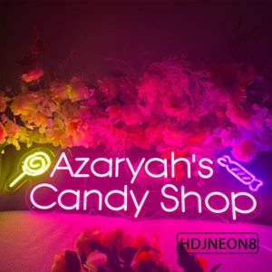Custom Candy Shop Neon Signs ED Neon Lights Custom Store Signage Wall Art Decor - Picture 1 of 11