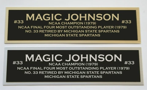 Magic Johnson Michigan nameplate for signed autographed basketball photo jersey Cover