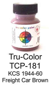 Tru-Color TCP-181 KCS Kansas City Southern Freight Car Brown 1 oz Paint Bottle - Picture 1 of 3