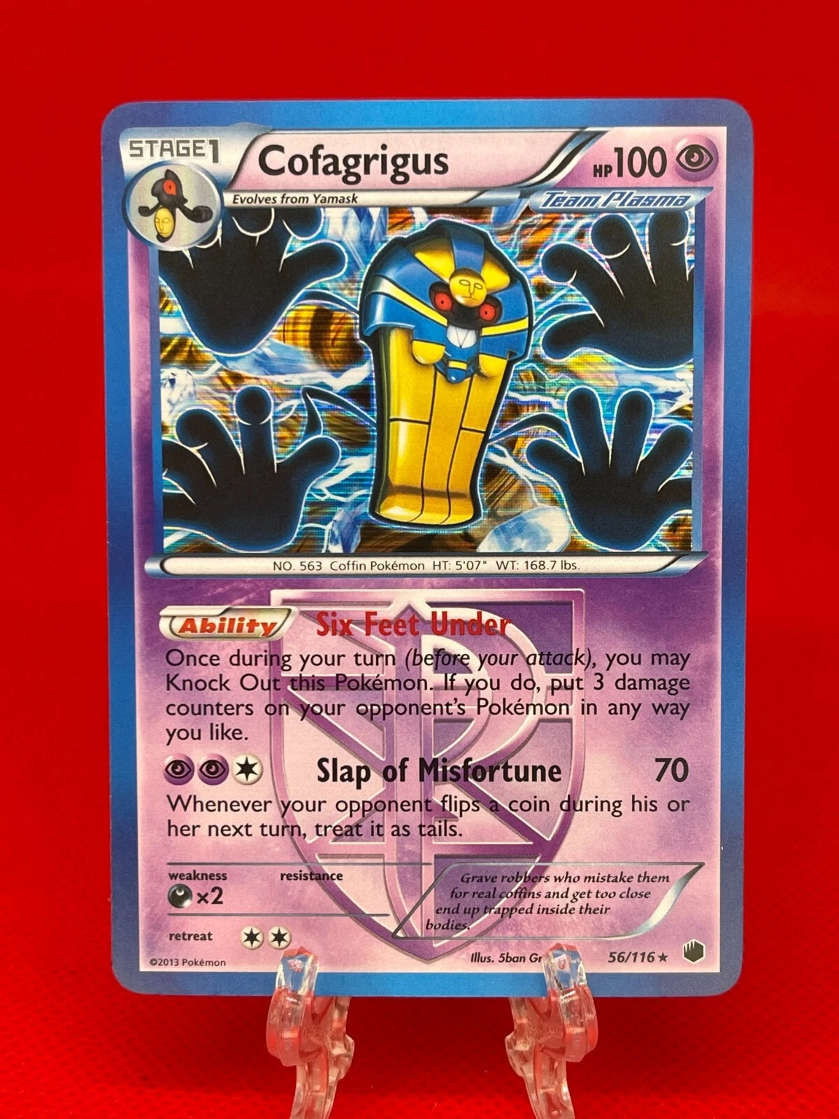 Pokémon TCG Cofagrigus Plasma Freeze 56/116 Black & White Holo Rare 2013 LP