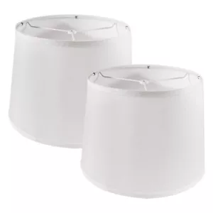 Lamp Shades Set of 2 11"x13"x10" Large White Lampshades Drum Lampshade for Ta... - Picture 1 of 7