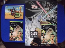 lot of 3 Star Wars Galaxy Series 1 Promo Sheet Card Jabba the Hutt 1993 TOPPS