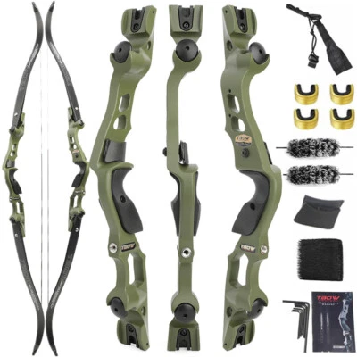 63" Archery ILF Takedown Recurve Bow 30-60lbs 19" Riser Hunting Shoot IBO 210FPS - Image 1 of 4