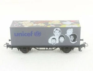 COCHE CONTENEDOR MARKLIN 44261 GEBURTSAGSWAGEN UNICEF 1996 CUMPLEAÑOS CALIBRE HO NUEVO - Imagen 1 de 3