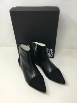 LOVE MOSCHINO Pointed Ankle Boots - Black - UK 4/EU 37 - Image 1 of 4
