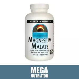 Source Naturals Magnesium Malate 180 Tabletten Muskel Unterstützung Energie - Bild 1 von 2