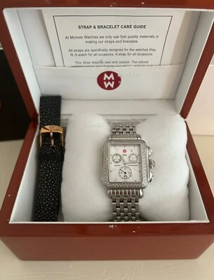 Michele Deco Diamond Mother Of Pearl Dial Women's Watch (with box) with Band - Image 1 of 4