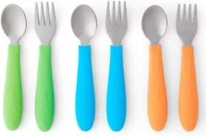 Kids Silverware with Silicone Handle | Baby Spoons + Forks - Picture 1 of 7