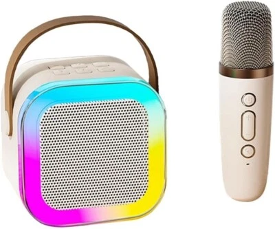 MINI CASSA SPEAKER BLUETOOTH RGB RICARICABILE CON MICROFONO WIRELESS PER KARAOKE - Immagine 1 di 4