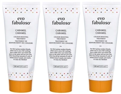 3x EVO FABULOSO Caramelo TRATAMIENTO POTENCIADOR DEL COLOR 220ml ¡POST EL MISMO DÍA! Genuino Foto 1 de 4
