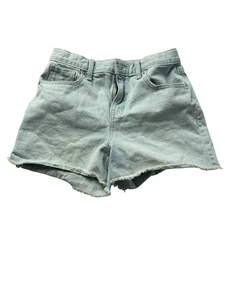 Old Navy Shorts Womens 16 Light Wash Blue Denim High Rise Frayed Hem Casual - Picture 1 of 6