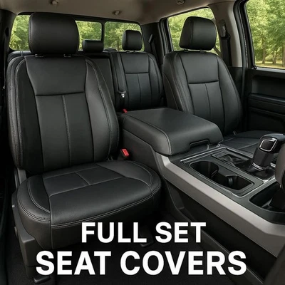 HECASA Front & Rear Car Seat Covers Kit For 2015-2022 Ford F150 Super Crew Cab - Image 1 of 4