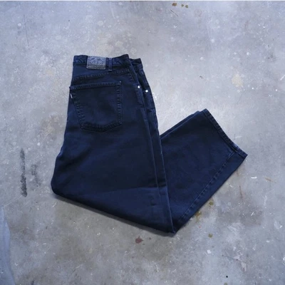 Pantalones de mezclilla negros holgados vintage Y2K Levis plateados Foto 1 de 4