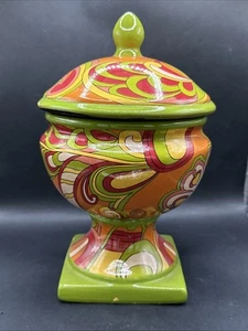 70’s Vintage Retro Boho Trinket Bowl/ Container Very Colorful Hippy - Picture 1 of 7