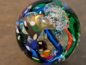 GES 01 Glass Eye Studio Dichroic Glass Paperweight Abstract Internal Swirl 1.75 - Picture 1 of 5