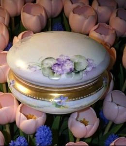 Vintage Limoges Porzellan handbemalte Sekretär Schatulle - Bild 1 von 6