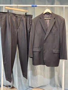 Brooks Brothers 1818 Madison Suit,  46L,  Charcoal herringbone, Saxxon wool - Picture 1 of 21