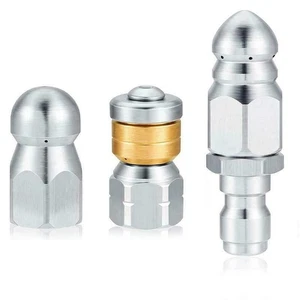 Stainless Steel Sewer Jetter Nozzle Pressure Washer Drain Cleaning Nozzles Tips* - Picture 1 of 7